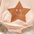 Baby Boy/Girl 95% Cotton Short-sleeve Star Embroidered Romper Apricot