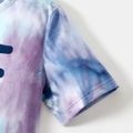 Letter Print Tie Dye Round Neck Short-sleeve T-shirts for Mom and Me Colorful image 5
