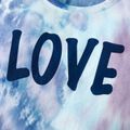 Letter Print Tie Dye Round Neck Short-sleeve T-shirts for Mom and Me Colorful image 4