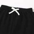 Kid Boy Casual Solid Color Elasticized Cotton Joggers Pants Black image 2