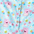 Peppa Pig Toddler Girl Allover Print Ruffled Button Bows Design Sleeveless Rompers Light Blue