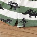 Baby Boy Allover Dinosaur Print Striped Rib Knit Shorts GrassGreen image 4