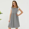 Maternity Schiffy Flutter-sleeve Stripe Dress Grey
