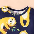 2pcs Baby Boy Allover Cartoon Sloth Print Long-sleeve Jumpsuit with Hat Set royalblue