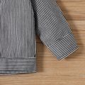 Baby Boy Contrast Collar Pinstriped Long-sleeve Button Up Jacket Black image 5