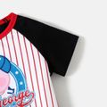 Peppa Pig Toddler Boy Stripe Short Raglan Sleeve Tee BrownishBlack