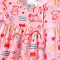 Peppa Pig Toddler Girl Rainbow Allover Print Flutter-sleeve Pink Dress Pink