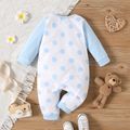 Baby Boy/Girl 95% Cotton Long-sleeve Cartoon Bear Design Polka Dots Jumpsuit Blue image 2