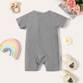 3-Pack Baby Girl Cotton Rib Knit Solid Rompers Set ColorBlock