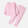PAW Patrol 2pcs Toddler Girl Long-sleeve Tee and Polka dots/Stripe Pants Set Light Pink