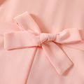Kid Girl 3D Floral Design Belted Mesh Long-sleeve Pink Jumpsuits Pink