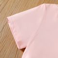 Kid Girl Basic Side Slit Solid Color Short-sleeve Tee Pink