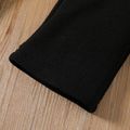 Kid Girl Polka dots Mesh Design Square Neck Long-sleeve Black Jumpsuits Black image 5
