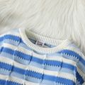 Toddler Boy Casual Stripe Colorblock Knit Sweater BLUEWHITE image 3