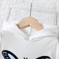 Toddler Girl Butterfly Print Long-sleeve Hooded Sweatshirt Dress White