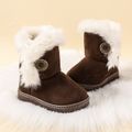 Toddler / Kid Buckle Fluffy Plush Inside Snow Boots Coffee image 1