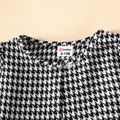 3pcs Baby Girl Houndstooth Long-sleeve Jacket and Shorts with Solid Tee Set BlackandWhite image 5
