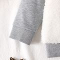 Baby Boy Cotton Long-sleeve Cartoon Bear 3D Ears Decor Fluffy Pullover Sweatshirt flowergrey