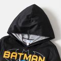 Batman Kid Boy Letter Character Print Black Hoodie Sweatshirt Black