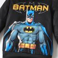 Batman Kid Boy Letter Character Print Black Hoodie Sweatshirt Black