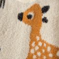 Toddler Girl Animal Deer Pattern Mink Cashmere Knit Sweater Beige image 4