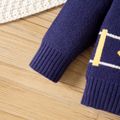 Toddler Boy Preppy style Neckline Pattern Knit Sweater Navy image 5