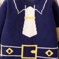 Toddler Boy Preppy style Neckline Pattern Knit Sweater Navy image 4