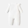 Super Pets Baby Boy/Girl Ruffle Long-sleeve Allover Print Jumpsuit White