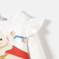 Super Pets Baby Boy/Girl Ruffle Long-sleeve Allover Print Jumpsuit White image 4