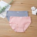 2-Pack/1Pack Kid Girl Textured Solid Color Briefs Underwear Pink image 2