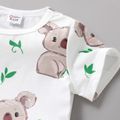 2pcs Baby Boy 100% Cotton Shorts and Allover Cartoon Koala Print Short-sleeve T-shirt Set DarkOrange