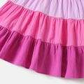 PAW Patrol Toddler Girl 100% Cotton Floral Print Colorblock Flutter-sleeve Dress pinkpurple