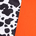 2pcs Toddler Girl Cow Print Colorblock Long-sleeve Crop Tee and Allover Print Leggings Set Orange image 3