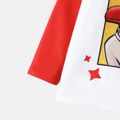 Super Pets Toddler Girl/Boy Letter Print Colorblock Long Raglan Sleeve Tee Red