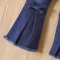 Toddler Girl Denim Bow Decor Bellbottom Blue Jeans Pants Blue