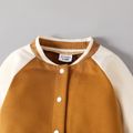 Baby Boy Colorblock Raglan-sleeve Snap Jumpsuit Brown image 4