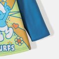 Smurfs Toddler Boy Letter Print Colorblock Long Raglan Sleeve Tee Hazeblue image 5