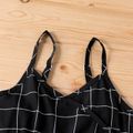 Baby / Toddler Girl Strappy Plaid Casual Onesies Black