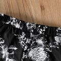 2pcs Kid Girl Colorblock Halter Camisole and Floral Print Pants Set Beige