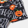 Halloween Allover Pumpkin & Letter Print Short-sleeve Bodycon T-shirt Dress for Mom and Me Colorful