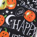 Halloween Allover Pumpkin & Letter Print Short-sleeve Bodycon T-shirt Dress for Mom and Me Colorful image 5