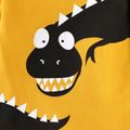 Baby Boy 95% Cotton Long-sleeve Faux-two Cartoon Dinosaur Print T-shirt Yellow