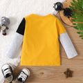 Baby Boy 95% Cotton Long-sleeve Faux-two Cartoon Dinosaur Print T-shirt Yellow