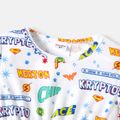 Super Pets Toddler Girl Letter Allover Print Mesh Design Long-sleeve Dress White image 5