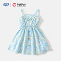 Justice League Kid Girl Allover Print Bowknot Design Cami Dress Blue image 1