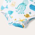 2-Pack Baby Boy/Girl 95% Cotton Short-sleeve Allover Sea Animals/Letter Print Rompers Set Multi-color
