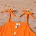 Toddler Girl Bowknot Button Design Orange Slip Rompers Orange