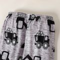 3pcs Baby Boy 95% Cotton Long-sleeve Construction Vehicle & Letter Print Romper and Pants with Bib Set Ginger-2