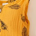 Baby Boy/Girl Allover Feather Print Button Front Crepe Tank Jumpsuit Yellow