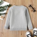 Toddler Girl Letter Embroidered Knit Sweater Light Grey image 5